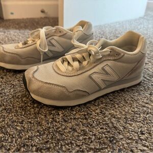 New Balance Beige and White/Grey Sneakers